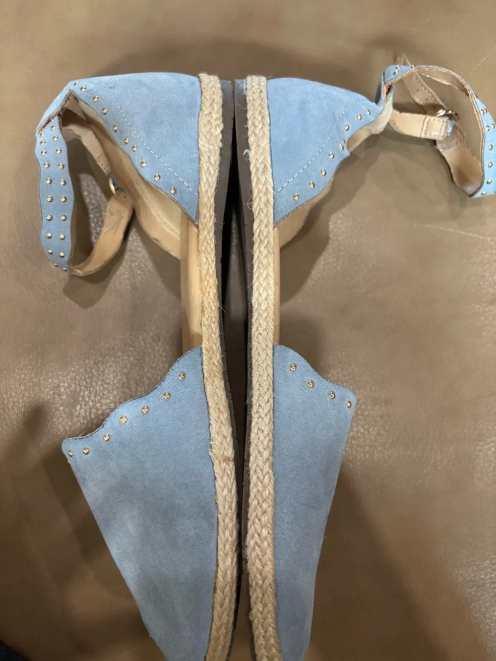 LC Lauren Conrad Light Blue Studded Ankle-Strap Espadrille